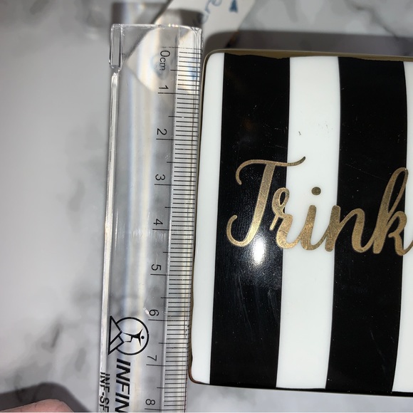 Black & White Stripe โTrinketโ Box with Gold Detail - Picture 7 of 13